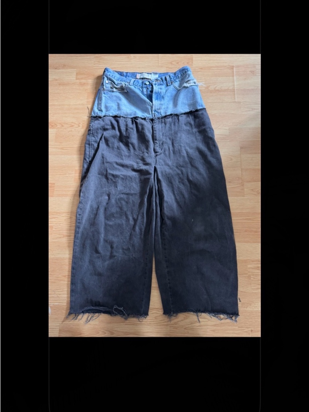 Double waisted baggy Jeans in Classic Blue Denim